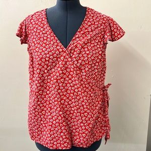 Old Navy XL Red Small flowered top